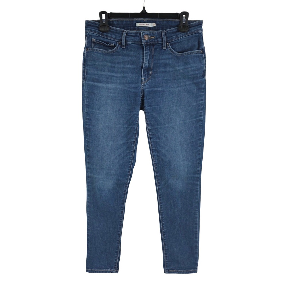 Levis 711 Skinny Ankle Mid Rise Medium Wash Blue Stretch Denim Jeans Womens 29